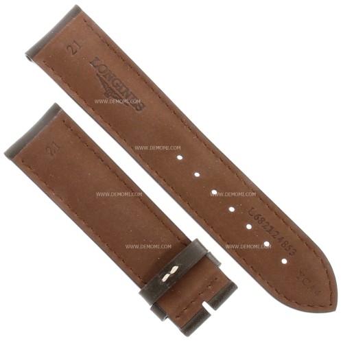 Longines Cinturino Pelle Liscia Marrone Opaco con cuciture bianche 21/20 mm Conquest e altri. L682124853