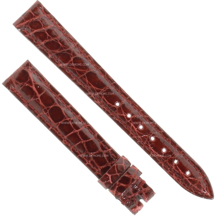 Cinturino Coccodrillo Rosso Bordeaux Lucido 14/12 forma classica