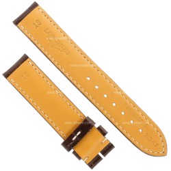 Longines Cinturino Stampa Alligatore Marrone testa di moro con cuciture bianche 18/18 mm  2