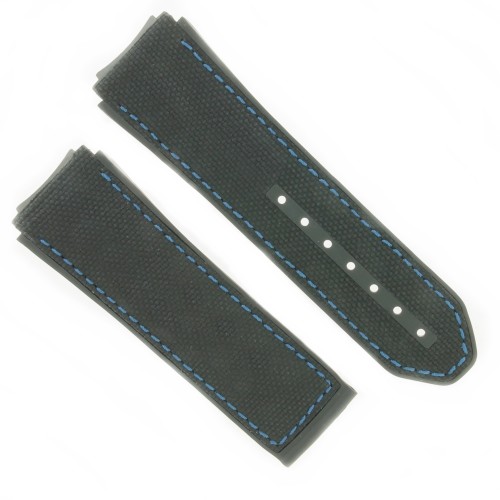 Zenith Cinturino 27.00.2322.916 Caucciù Nero 23/22 mm effetto cordura Defy 21 cuciture blu