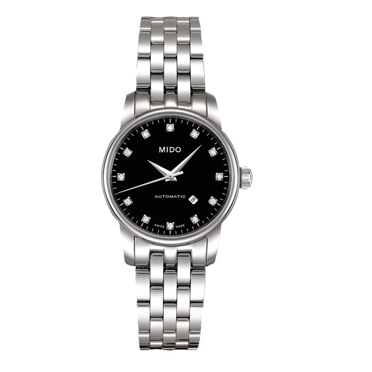 Mido Baroncelli II M7600.4.68.1 Orologio Automatico 29 mm Nero Diamanti