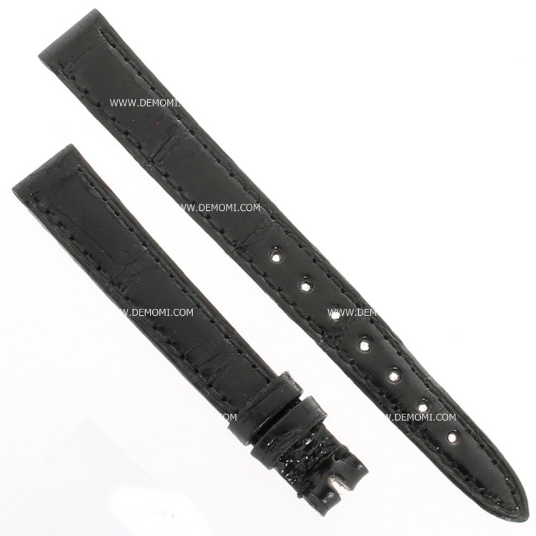 Cinturino Alligatore Nero Lucido 12/10 B30B forma classica