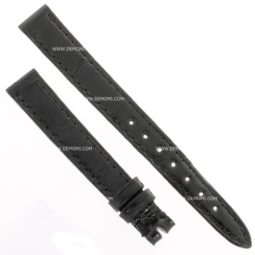 Cinturino Alligatore Nero Lucido 12/10 B30B forma classica