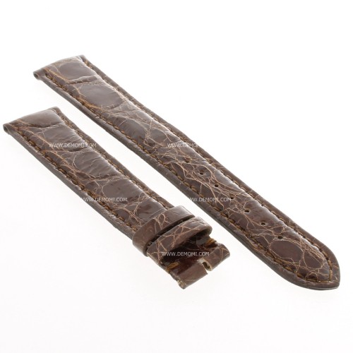 Cinturino XL Coccodrillo Marrone Lucido 20/16 mm forma classica