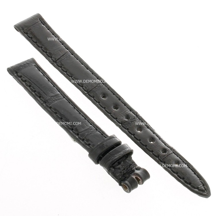 Cinturino Alligatore Nero Lucido 12/10 B30B forma classica