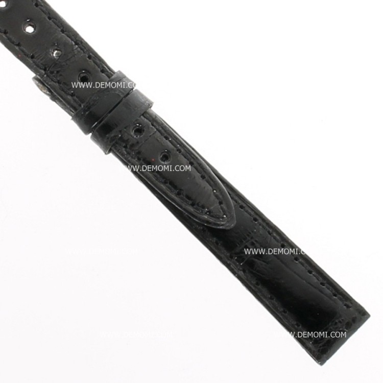 Cinturino Alligatore Nero Lucido 12/10 B30B forma classica