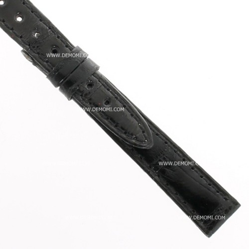 Cinturino Alligatore Nero Lucido 12/10 B30B forma classica