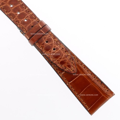 Cinturino Alligatore Marrone Gold Lucido 20/14 mm B30B forma classica