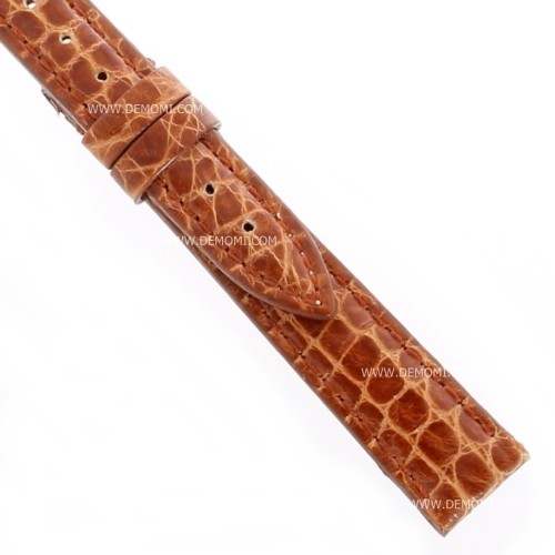 Cinturino Alligatore Marrone Gold Lucido 14/12 B30B forma classica