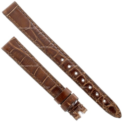Cinturino Coccodrillo Marrone Testa di Moro Lucido 12/10 mm B30B forma classica