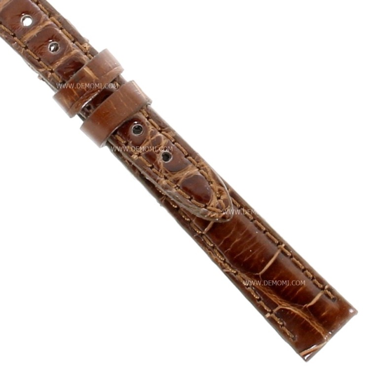 Cinturino Coccodrillo Marrone Testa di Moro Lucido 12/10 mm B30B forma classica