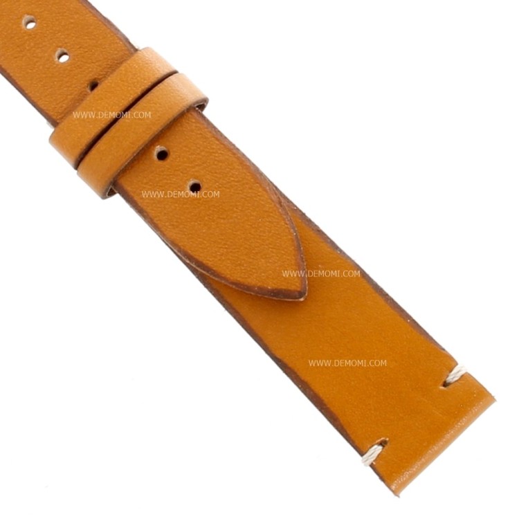 Cinturino Pelle Effetto Vintage Vitello Marrone Miele 18/16 mm B30B classico cucitura chiara