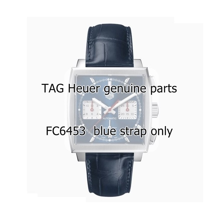 Tag Heuer Cinturino Monaco FC6453 Alligatore Blu 22/18 mm CBL2111