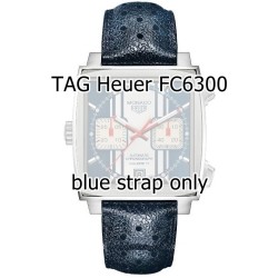 Tag Heuer Cinturino Monaco FC6300 Pelle Blu Forata 22/18 mm CAW211D 2