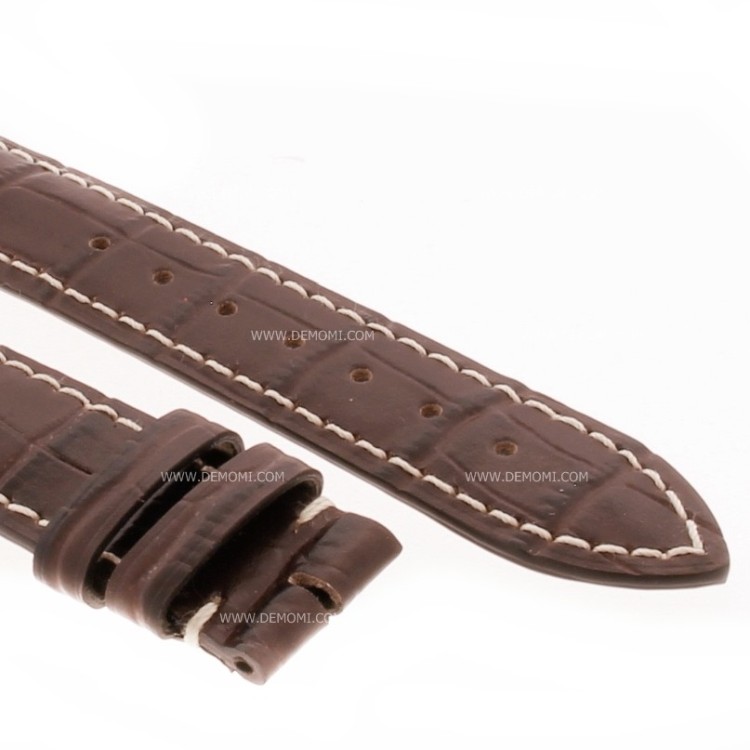 Longines Cinturino Stampa Alligatore Marrone cuciture bianche 16/16 mm Evidenza L2.342.4 ,  L682106279