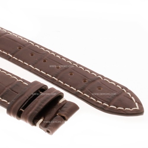 Longines Cinturino Stampa Alligatore Marrone cuciture bianche 16/16 mm Evidenza L2.342.4 ,  L682106279