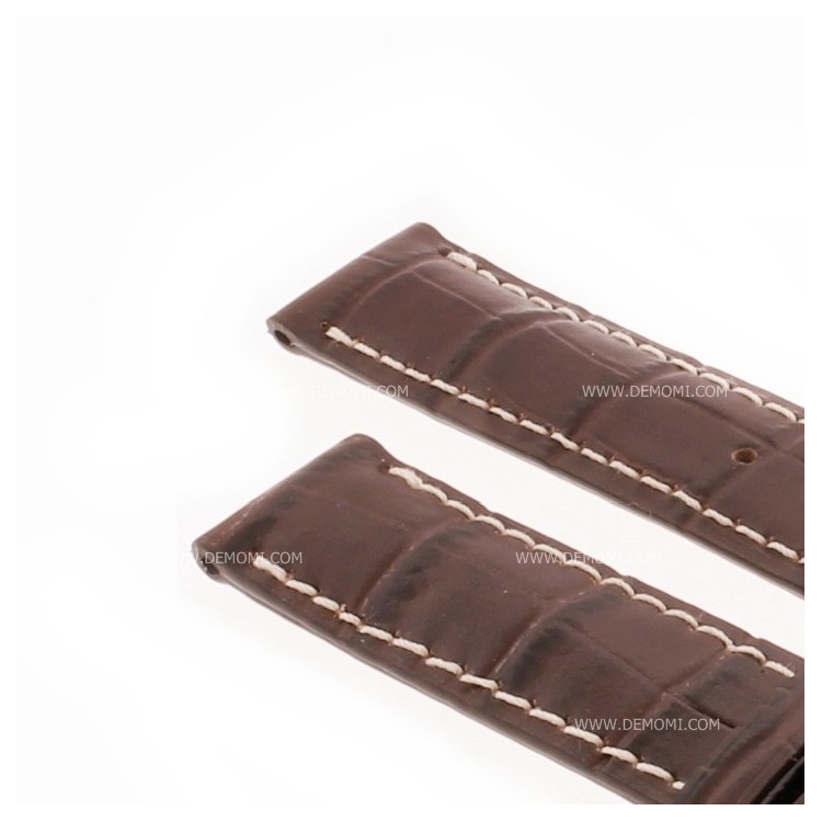 Longines Cinturino Stampa Alligatore Marrone cuciture bianche 16/16 mm Evidenza L2.342.4 ,  L682106279