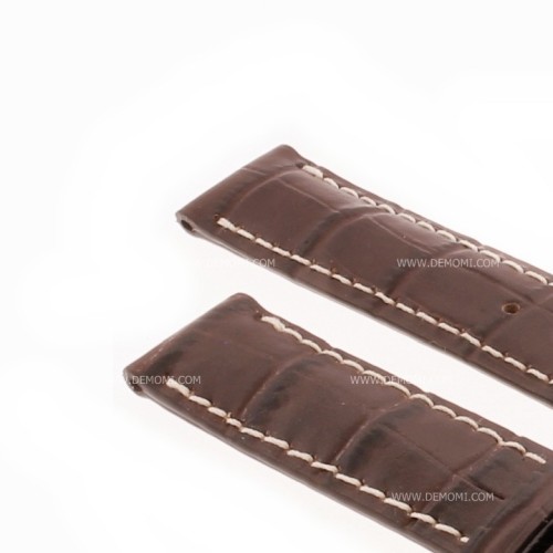 Longines Cinturino Stampa Alligatore Marrone cuciture bianche 16/16 mm Evidenza L2.342.4 ,  L682106279