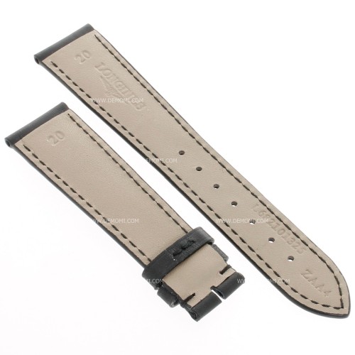Longines Cinturino Pelle Liscia Opaca Nero 20/16 mm Heritage -  black  calfskin leather strap L682101325