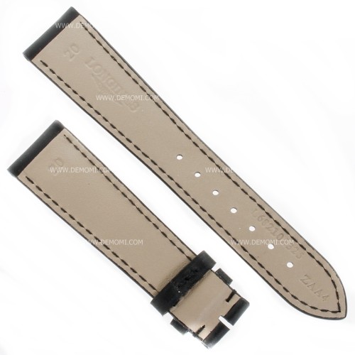 Longines Cinturino Pelle Liscia Opaca Nero 20/16 mm Heritage -  black  calfskin leather strap L682101325
