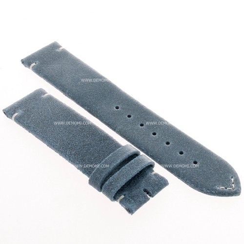 Longines Cinturino Pelle Blu Oily Opaco cuciture chiare 19/18 mm per orologio L2.828.4.73.2 L682157378