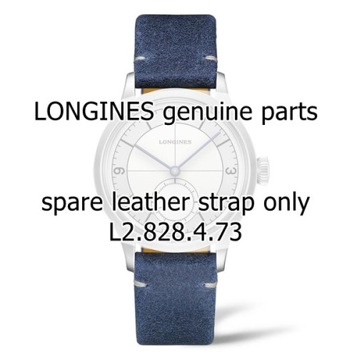 Longines Cinturino Pelle Blu Oily Opaco cuciture chiare 19/18 mm per orologio L2.828.4.73.2 L682157378