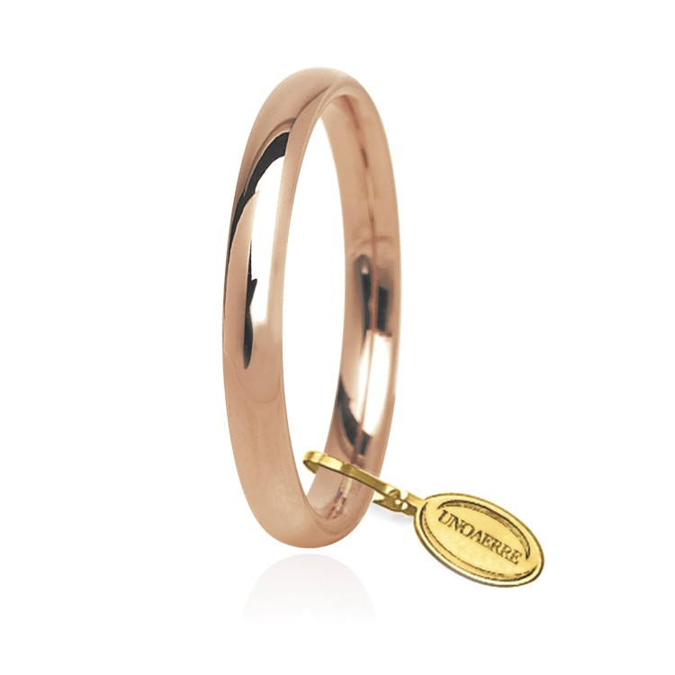 Fede Classica COMODA 3 R Larghezza 3 mm Oro Rosa 750 18 kt 4,3 gr