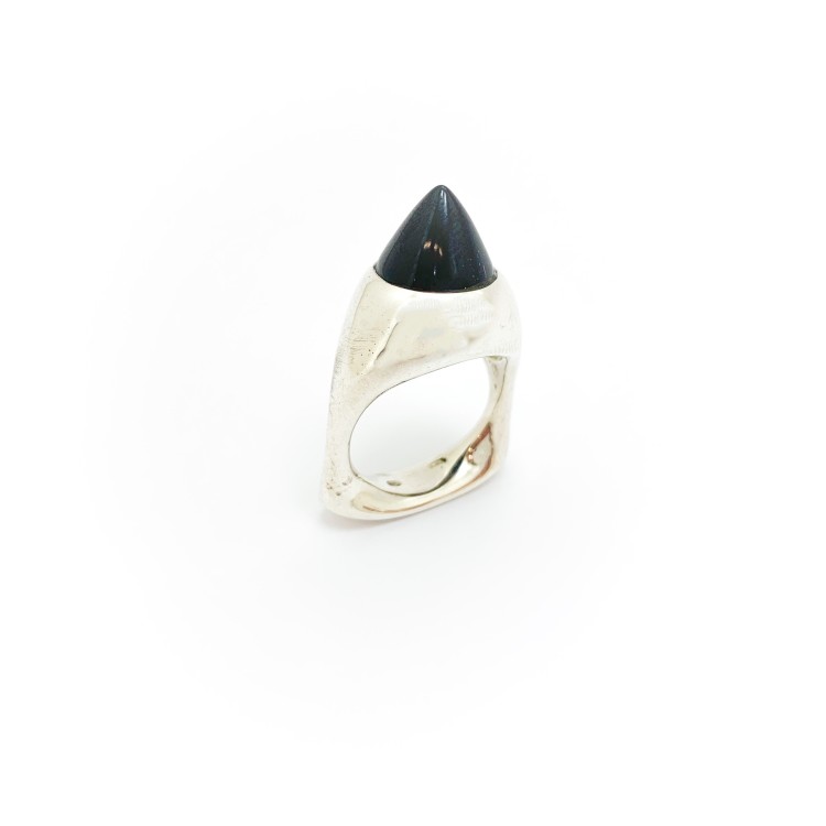 Anello BlackMax Argento 925 Onice a cono MAX27.1