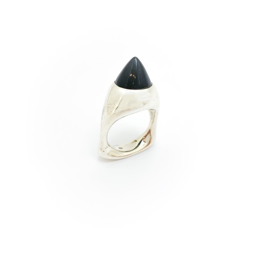 Anello BlackMax Argento 925 Onice a cono MAX27.1