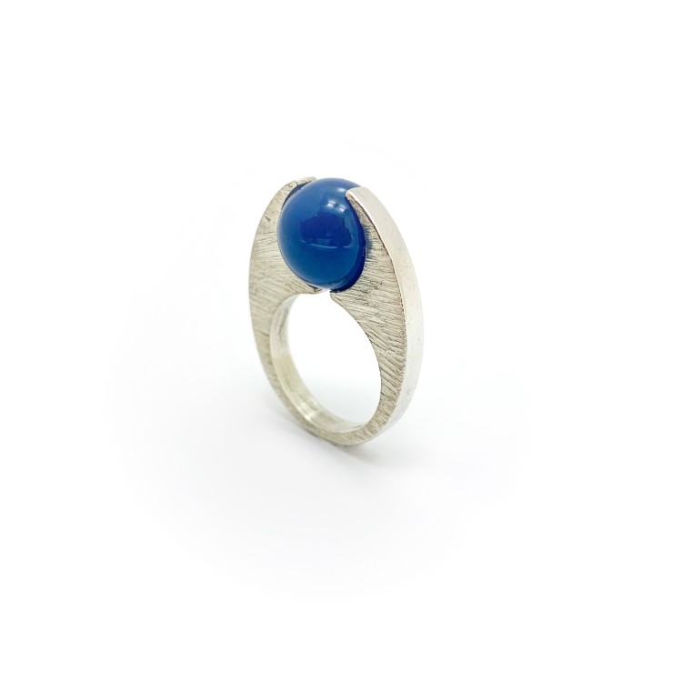 Anello BlackMax Argento Agata sferica MAX30