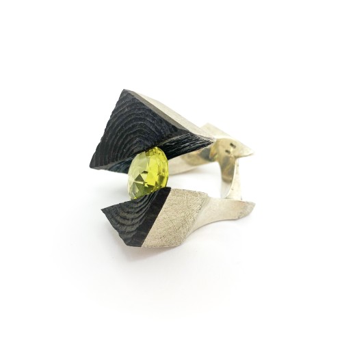 Anello BlackMax Ebano Qarzo Citrino Giallo MAX1.1