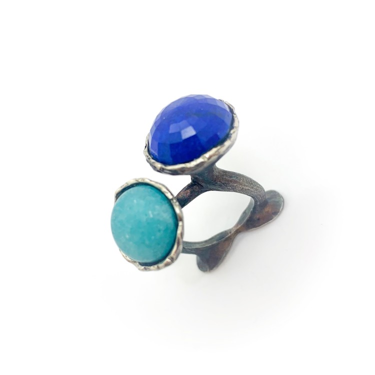 Anello BlackMax Lapislazzulo Fluorite MAX23.1