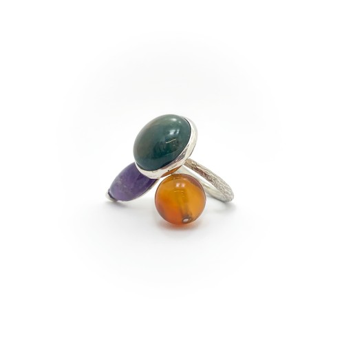 Anello BlackMax Nefrite Corniola Ametista MAX31