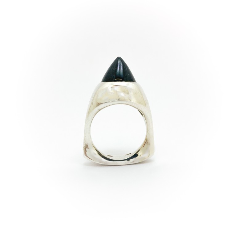 Anello BlackMax Argento 925 Onice a cono MAX27.1