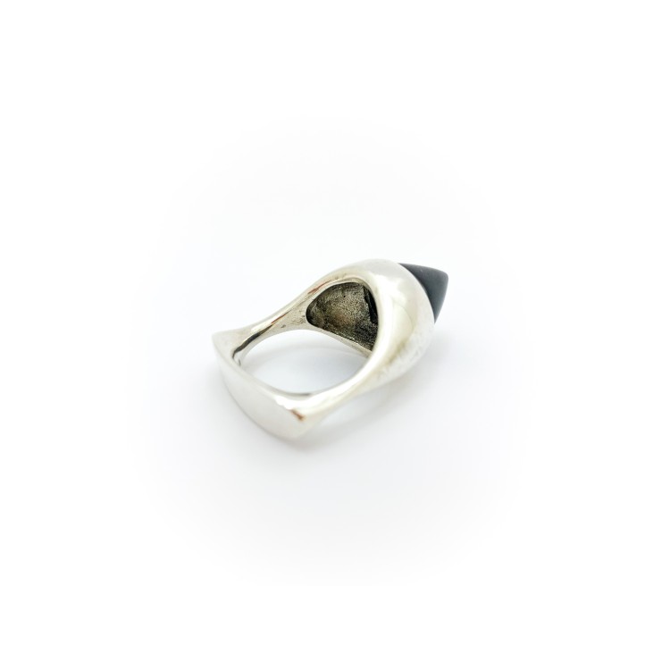 Anello BlackMax Argento 925 Onice a cono MAX27.1