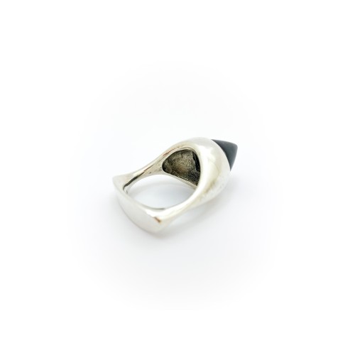 Anello BlackMax Argento 925 Onice a cono MAX27.1