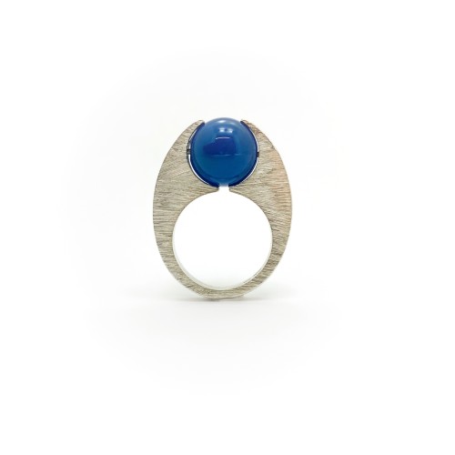 Anello BlackMax Argento Agata sferica MAX30