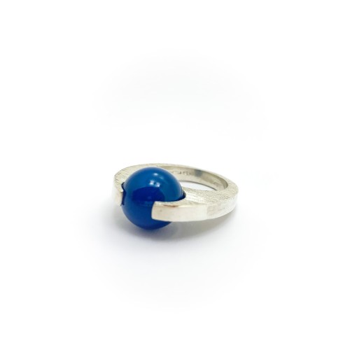 Anello BlackMax Argento Agata sferica MAX30