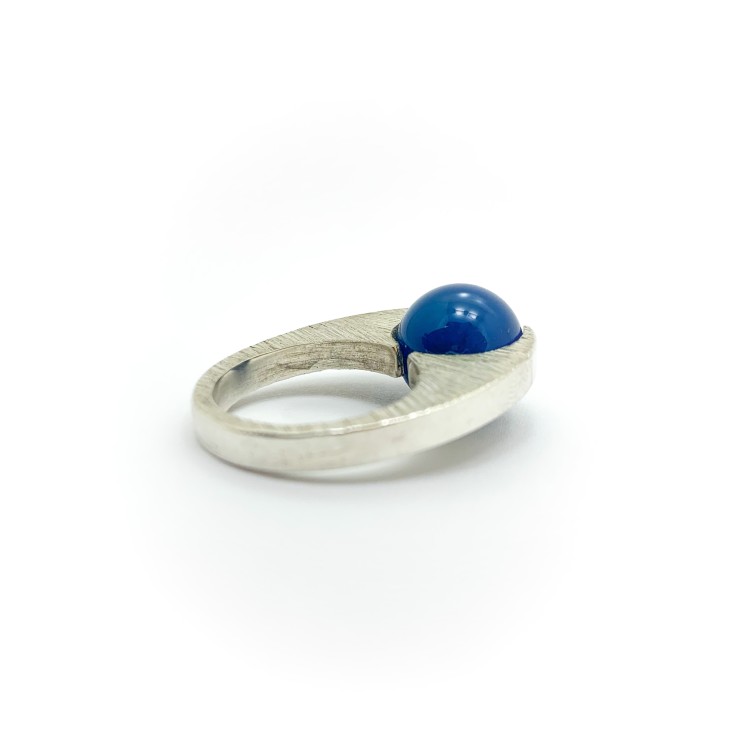 Anello BlackMax Argento Agata sferica MAX30