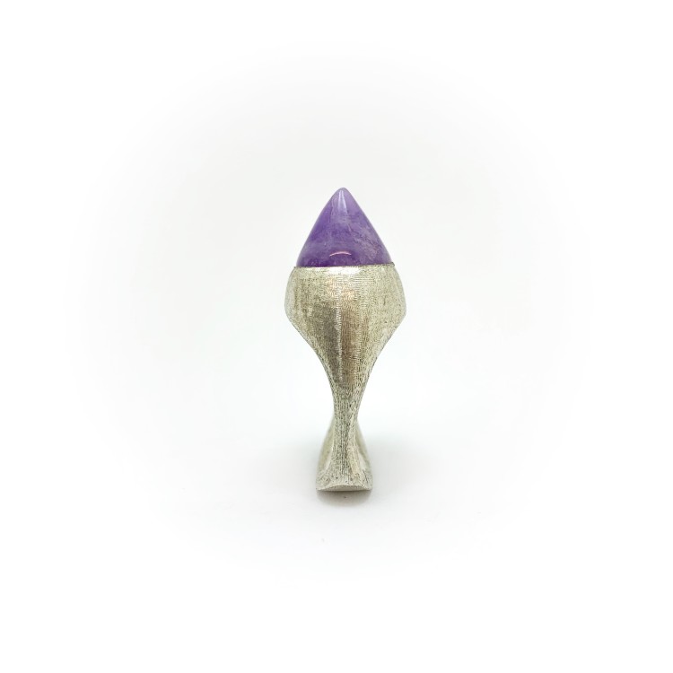 Anello BlackMax Argento Ametista a cono MAX27.2