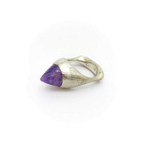 Anello BlackMax Argento Ametista a cono MAX27.2