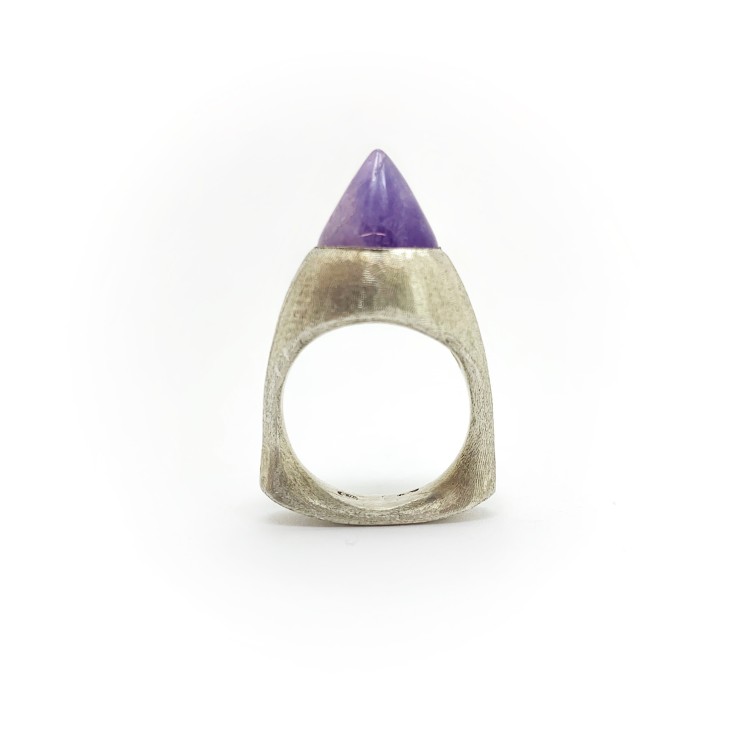Anello BlackMax Argento Ametista a cono MAX27.2
