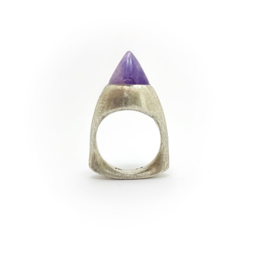 Anello BlackMax Argento Ametista a cono MAX27.2