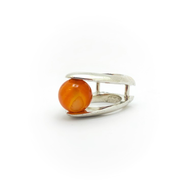 Anello BlackMax Corniola sferica MAX36