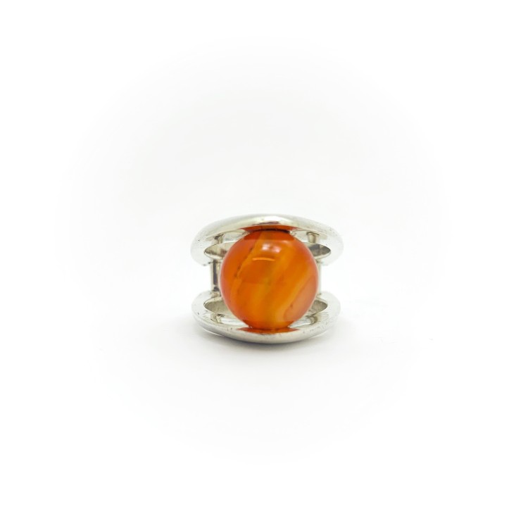 Anello BlackMax Corniola sferica MAX36