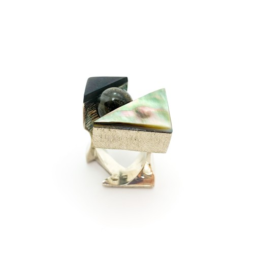 Anello BlackMax Ebano Madreperla Labradorite MAX1.2