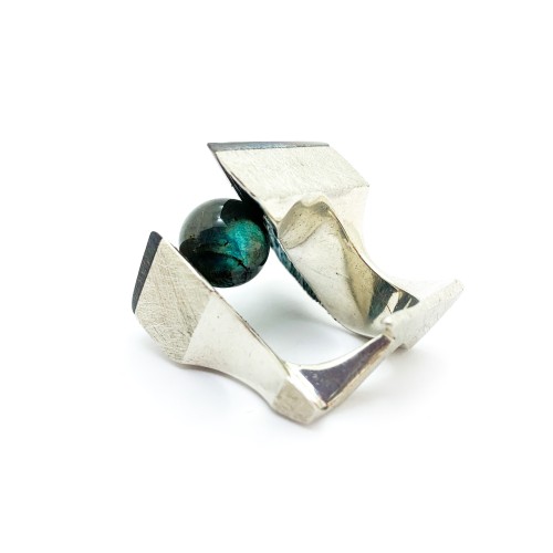 Anello BlackMax Ebano Madreperla Labradorite MAX1.2
