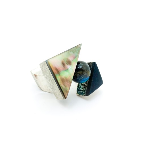 Anello BlackMax Ebano Madreperla Labradorite MAX1.2