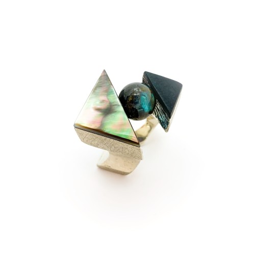 Anello BlackMax Ebano Madreperla Labradorite MAX1.2