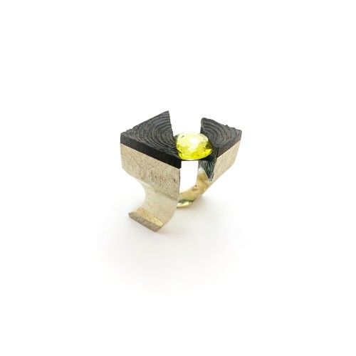 Anello BlackMax Ebano Qarzo Citrino Giallo MAX1.1